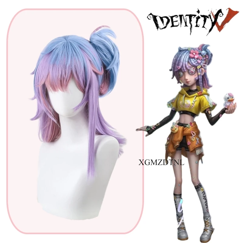 

Game Identity V Buffy Perfumer Vera Nair Cosplay Wig 45cm Purple Pink Blue Gradient Effect Hair Halloween Roleplay Party Props