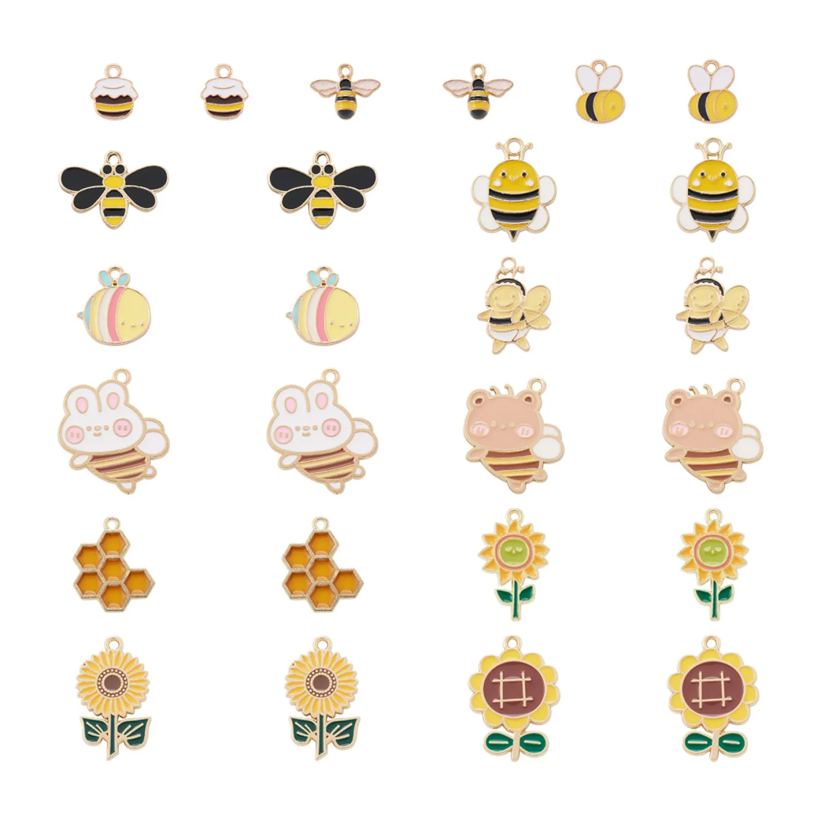 Cute Animal Plant Zinc Alloy Enamel Connector Charms Turtle Tortoise Cat Bee Butterfly Pendant for DIY Bracelet Jewelry Findings