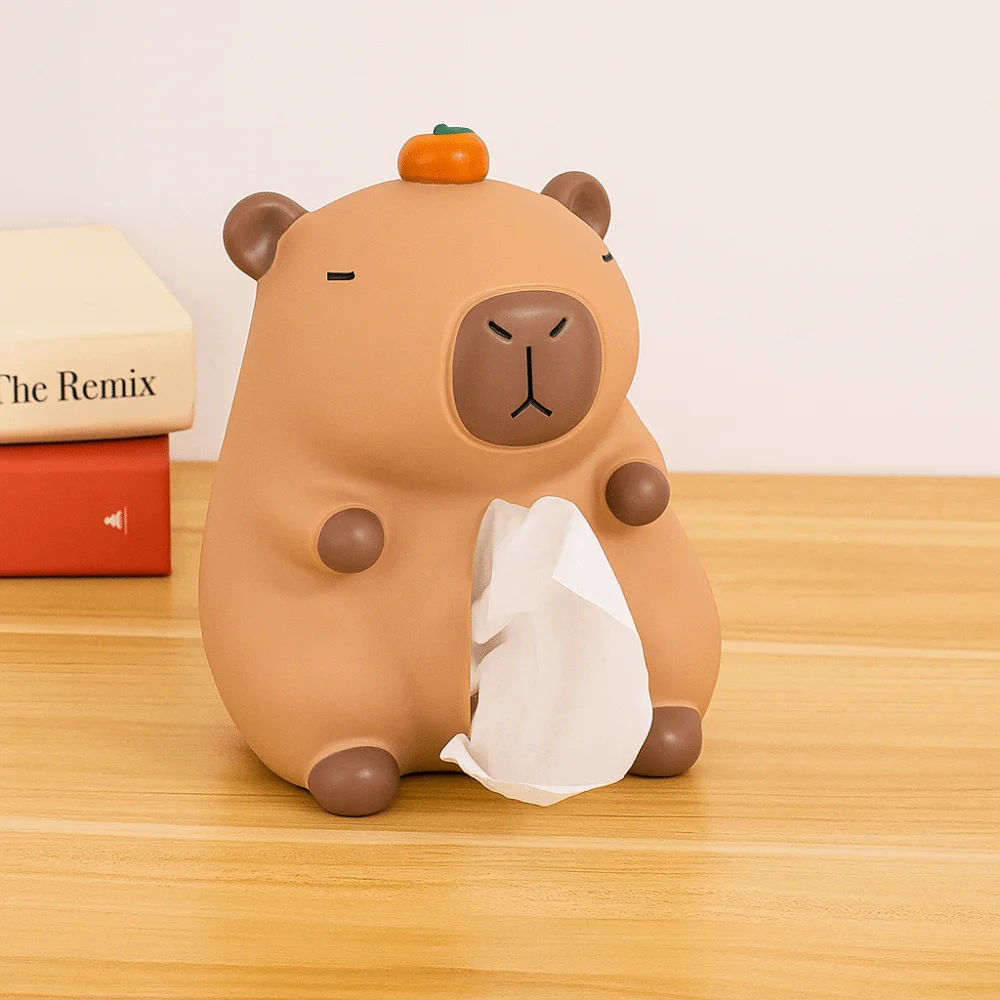 

Figure Model Capybara Tissue Box Doll Toy Collectible Tissue Box Ornament Cartoon Decorative Capybara Napkin Holder
