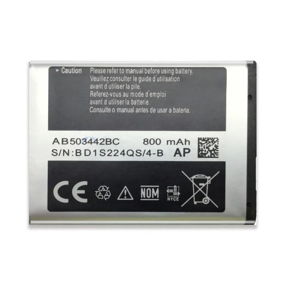 Mobile Phone Battery for Samsung SGH-B110 E570 E578 J700 J700i J700v J708 J708i J708 T509 AB503442BC Portable Batteries Warranty