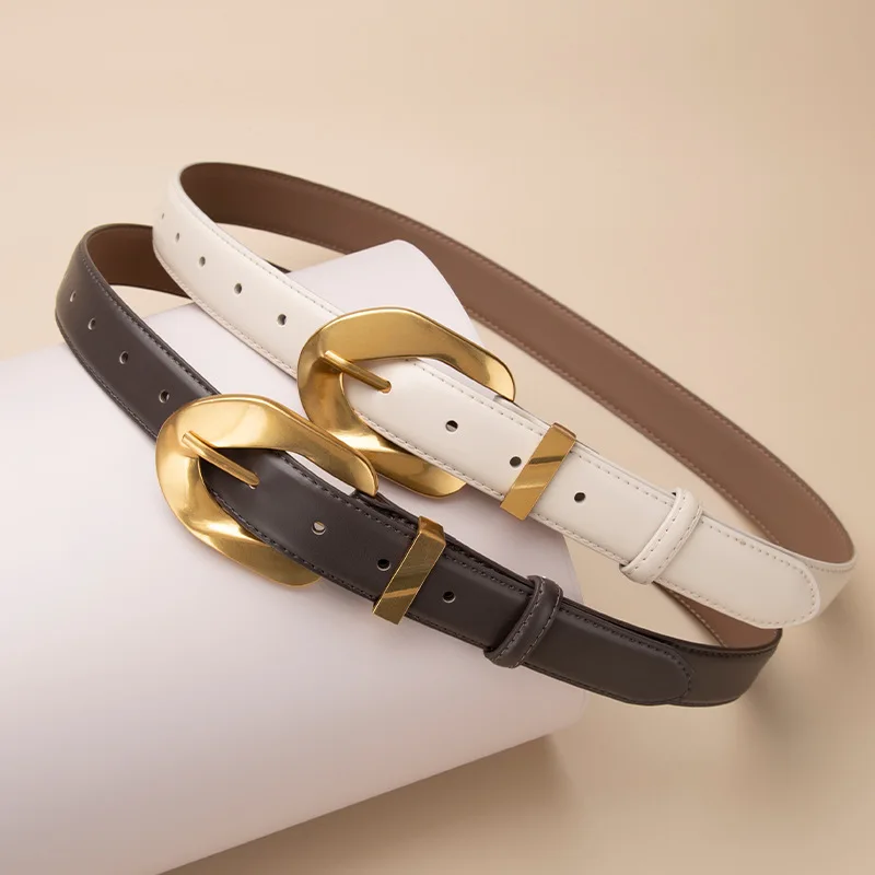 Retro style genuine leather belt women's pants belt versatile Korean style belt