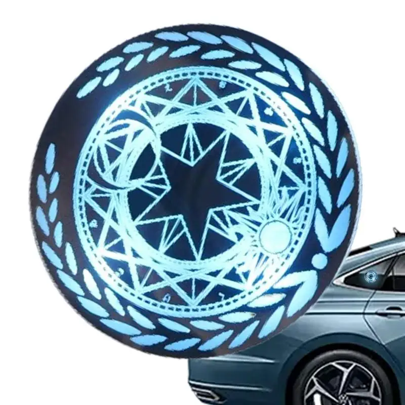 Car Window Atmosphere Light Automobile Ambient Lamp Multiple Modes Smart USB Charging Colorful Car Interior Round LED Lights For