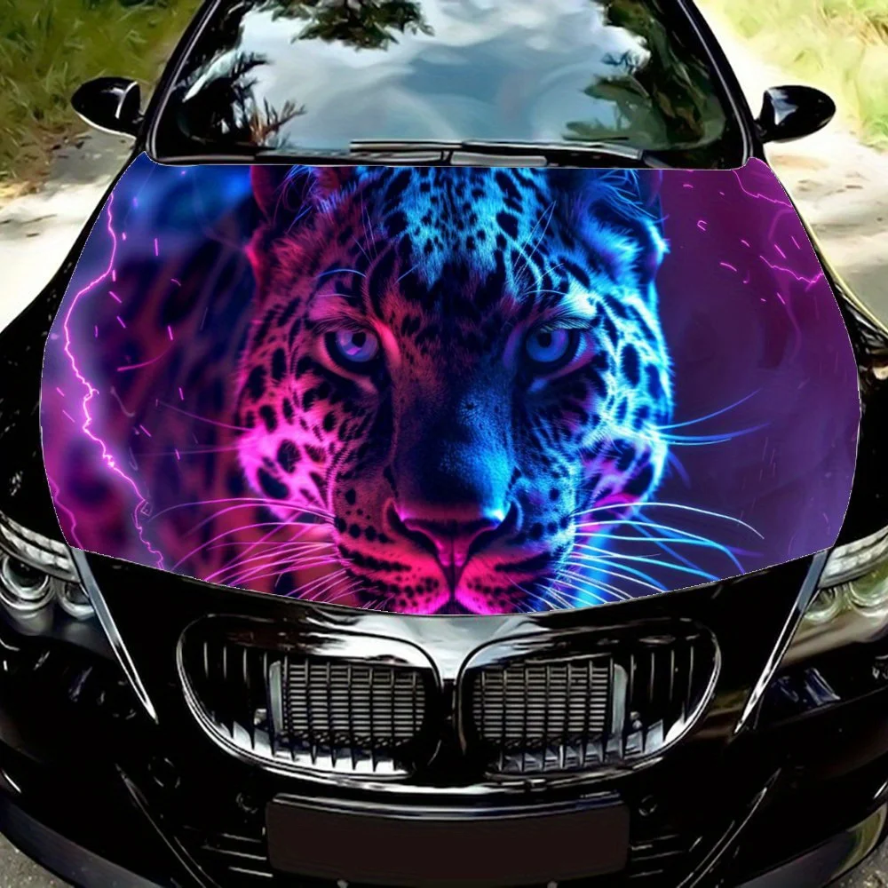 

Жестокая молния, леопардовая наклейка на капот автомобиля, самоклеящаяся наклейка на капот из ПВХ, декор, устойчивая к царапинам наклейка, защита, автоаксессуары