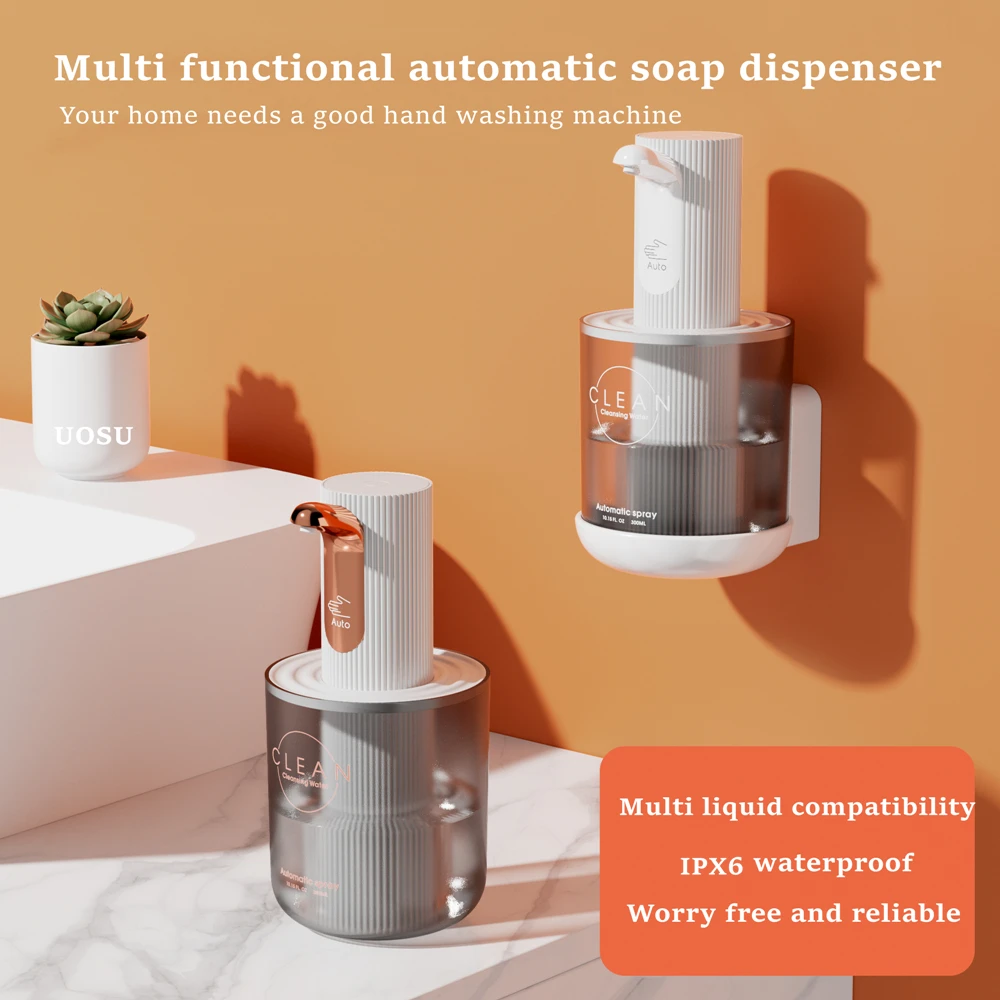 Upgrade luxury full-automatic foam soap dispenser bathroom smart soap dispenser USB charging high-quality ABS material