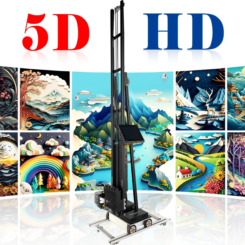 3D Auto Effect Verticale Kunst Glas Hout Keramiek Metaal Binnenhuis Foto Directe Muur Spuiten Schilderen Printers Drukmachines