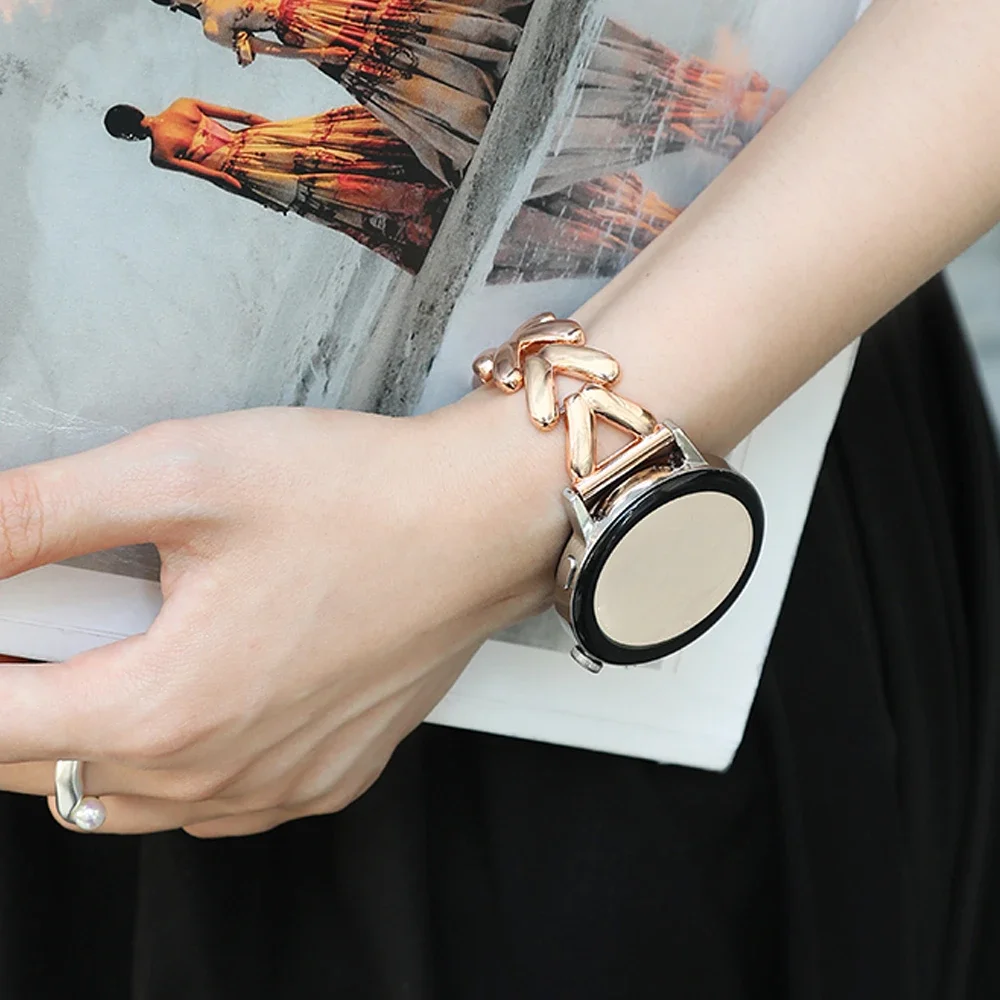 20 مللي متر 22 مللي متر الحب القلب سوار معدني لساعة سامسونج جالاكسي 3/4/5 الكلاسيكية برو 45 مللي متر حزام المرأة لهواوي 4 GT3 43 مللي متر 42 2e الفرقة #5