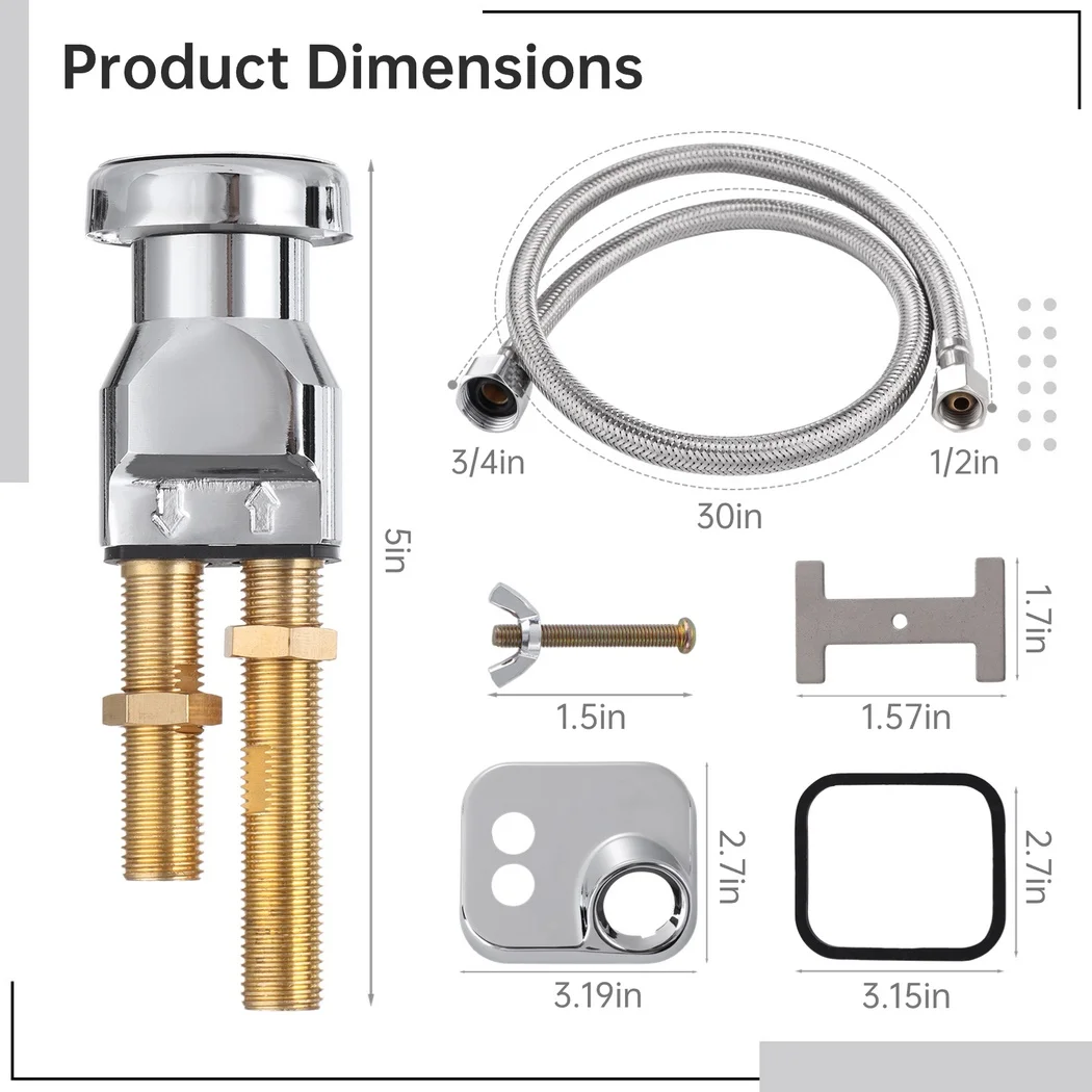 7Pcs Shampoo Bowl Vacuum Breaker Kit Shampoo Faucet Kit With Breaker Crossover Hose Receiver Plate Salon Sink Replacement Parts