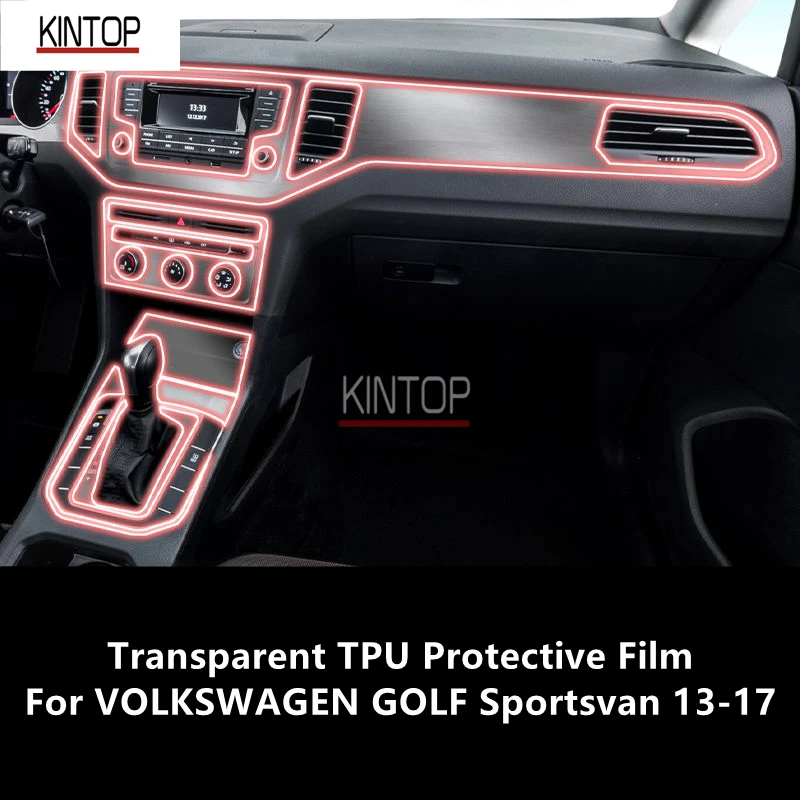 

For VOLKSWAGEN GOLF Sportsvan 13-17 Car Interior Center Console Transparent TPU Protective Film Anti-scratch Repair Film