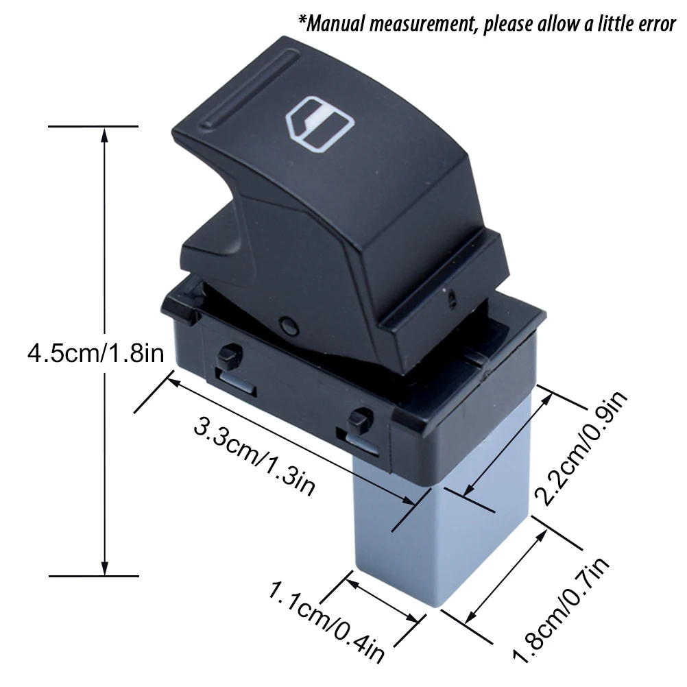 1X Power Window Switch Electric Control Lifter Button Passenger Side For Seat Leon Ibiza Alhambra Altea 2004 - 2019 Toledo