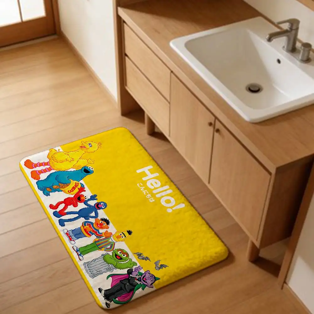 Sizes S-Sesame S-Street Floor Mat Rectangle Anti-slip Home Soft Badmat Front Door Indoor Outdoor Mat Hotel Decor Mat