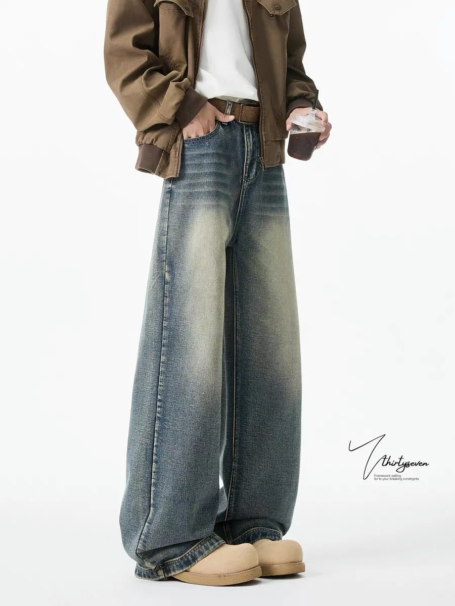 

Waed Vintage American Jeans Women Loose Fit Straight Leg Wide Leg Pants Casual Sle l Waist Denim Jeans