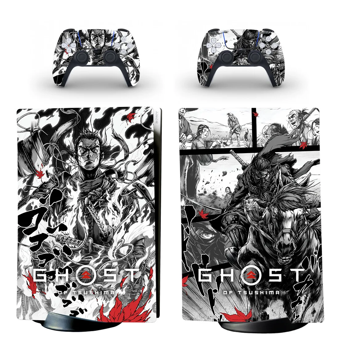 Ghost of Tsushima PS5 Digital Skin Sticker Decal Cover for Console and 2 Controllers Vinyl Skins