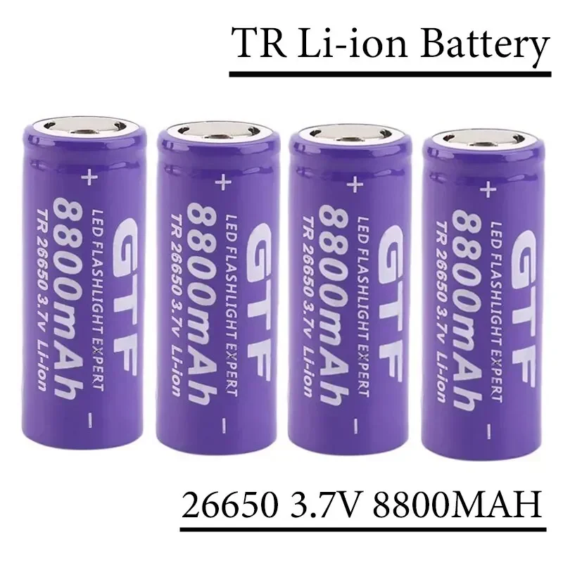 

100% brand new Li-ion Rechargeable battery with high-quality 3.7v 26650 lithium-ion battery 8800mAh and free shipping