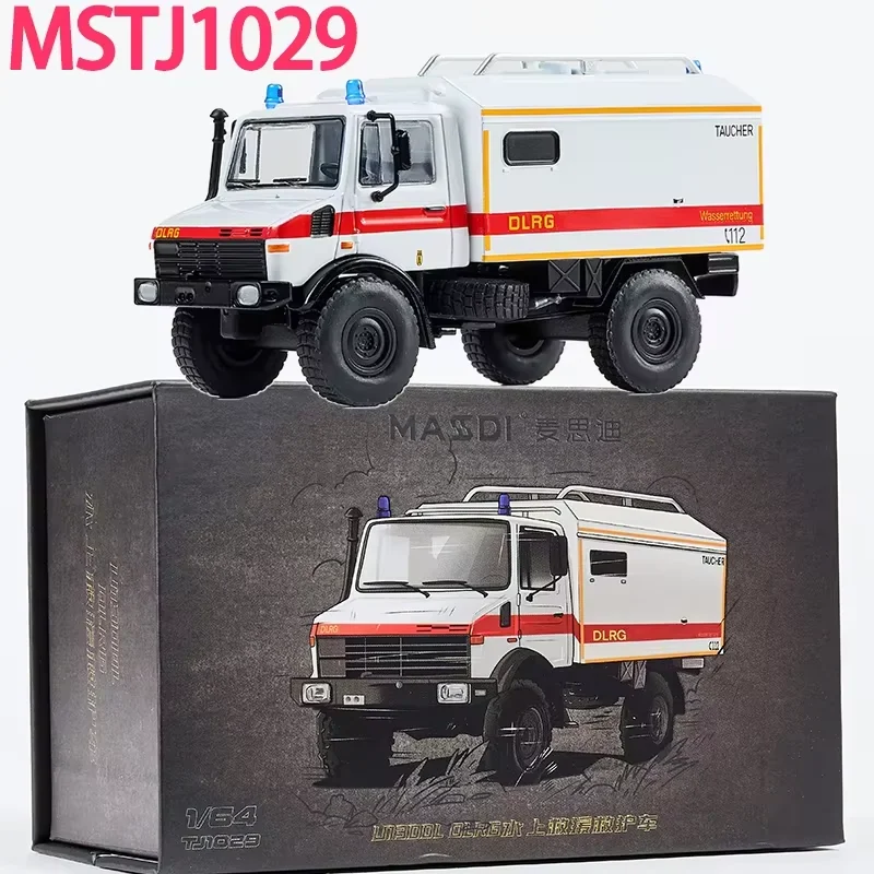 MASSDI 1:64 Scale U1300L U300L DLRG Ambulance + Truck With Free Roof Alloy Car Model Holiday Gifts Toys