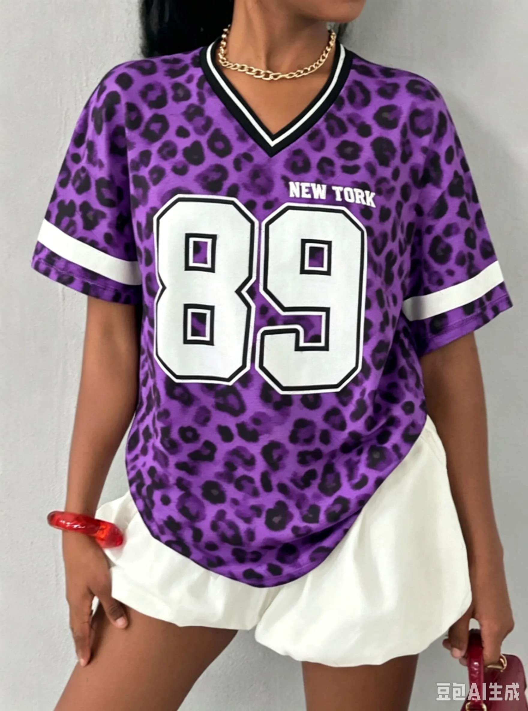 2026 Best-selling Women's 23 Leopard Print 89 Lightweight Breathable Comfortable Short Sleeved T-shirt Women's T-shirt Jersey