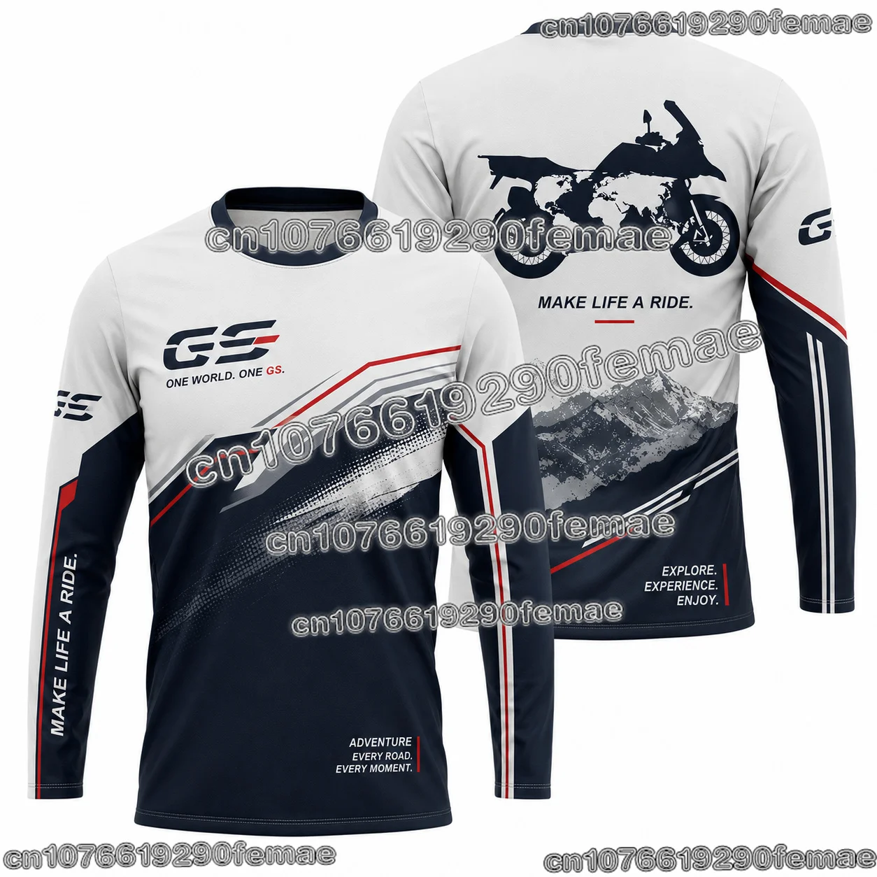 GS Motorrad Abenteuer-Fahr-T-Shirt mit langen Ärmeln für Herren 2027 Neu Hochwertig R1250GS R1300GS Fan Supporter Streetwear Top – Detail 7
