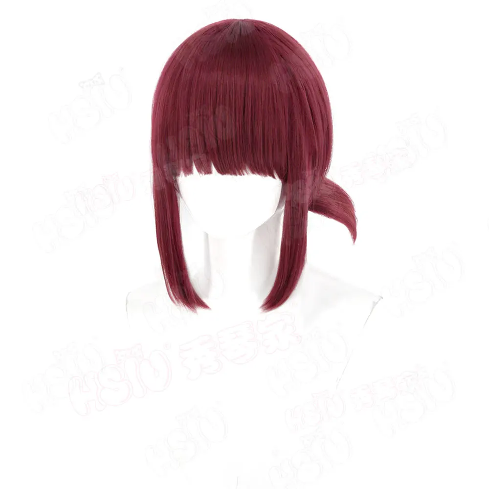 Yamada Cosplay Clothing Wig HSIU 60Cm Wine Red Short Wig Smoking Behind The Supermarket With You Tayama Cosplay Clothing Wig view 6