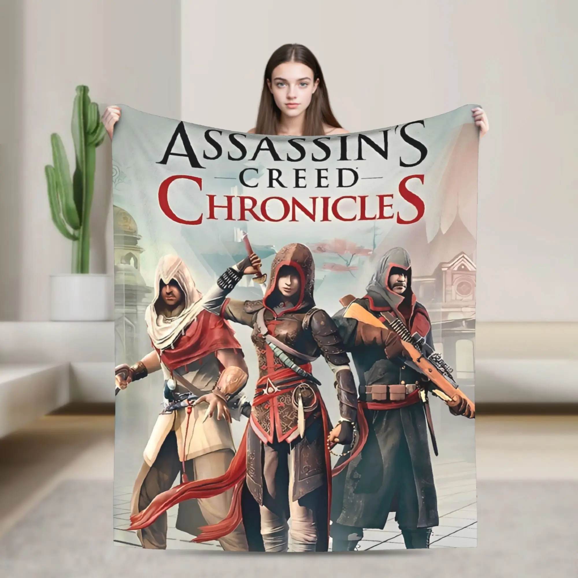 

A-Assassins Game C-Creeds Warm Soft Blanket Picnic Plush Throw Blanket Funny Couch Chair Flannel Bedspread Sofa Bed Cover