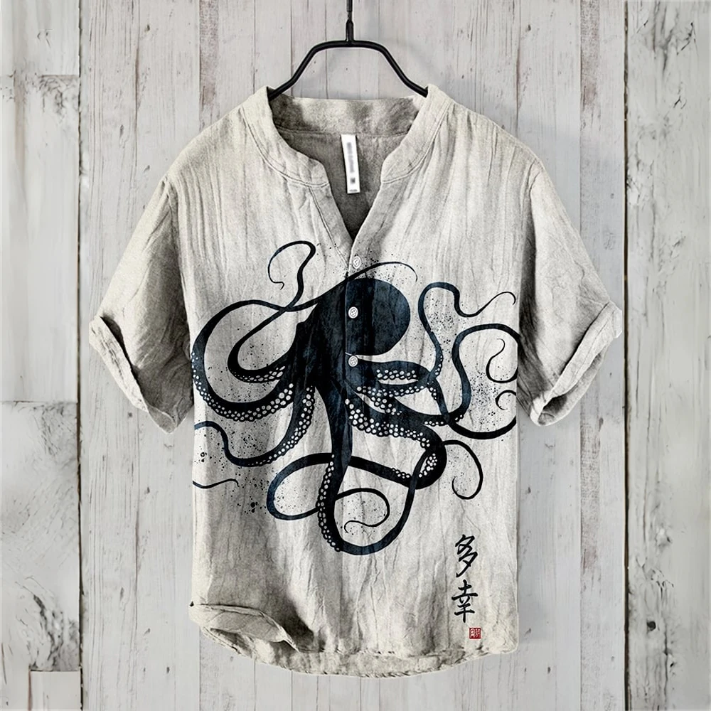 Verão casual masculino manga c - Summer Clothing Men Linen avaliação e preço