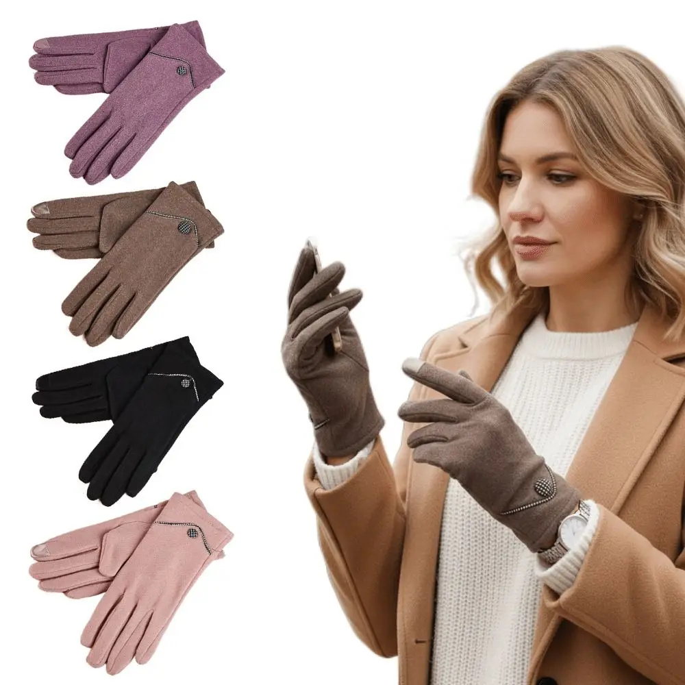 قفازات دافئة مقاومة للبرودة مع بطانة دافئة، قفازات تزلج مقاومة للرياح، قفازات شتوية دافئة بأصابع كاملة #4