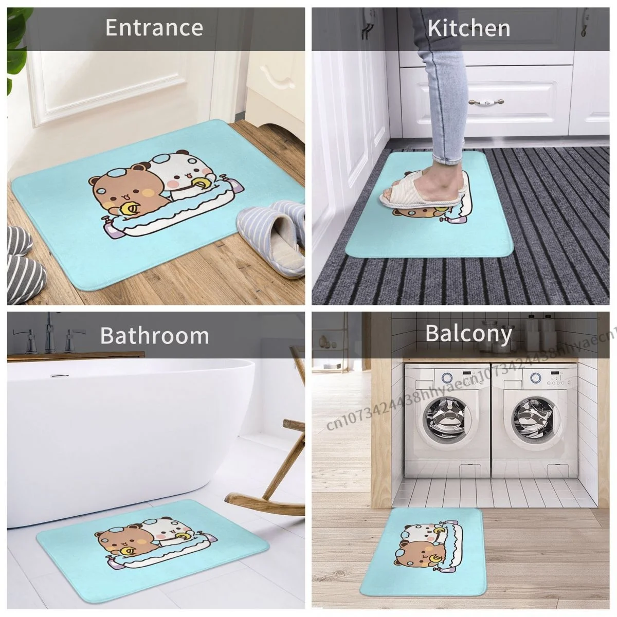 Bubu and Dudu Anime Bathroom Mat Take A Bath Doormat Flannel Carpet Outdoor Rug Home Decoration