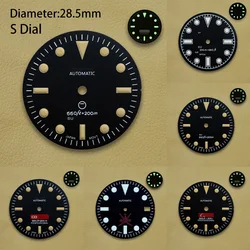 28.5mm dial Green Luminous Retro dial S Logo dial suitable for NH35 NH36 movement watch accessories repair Modification tools