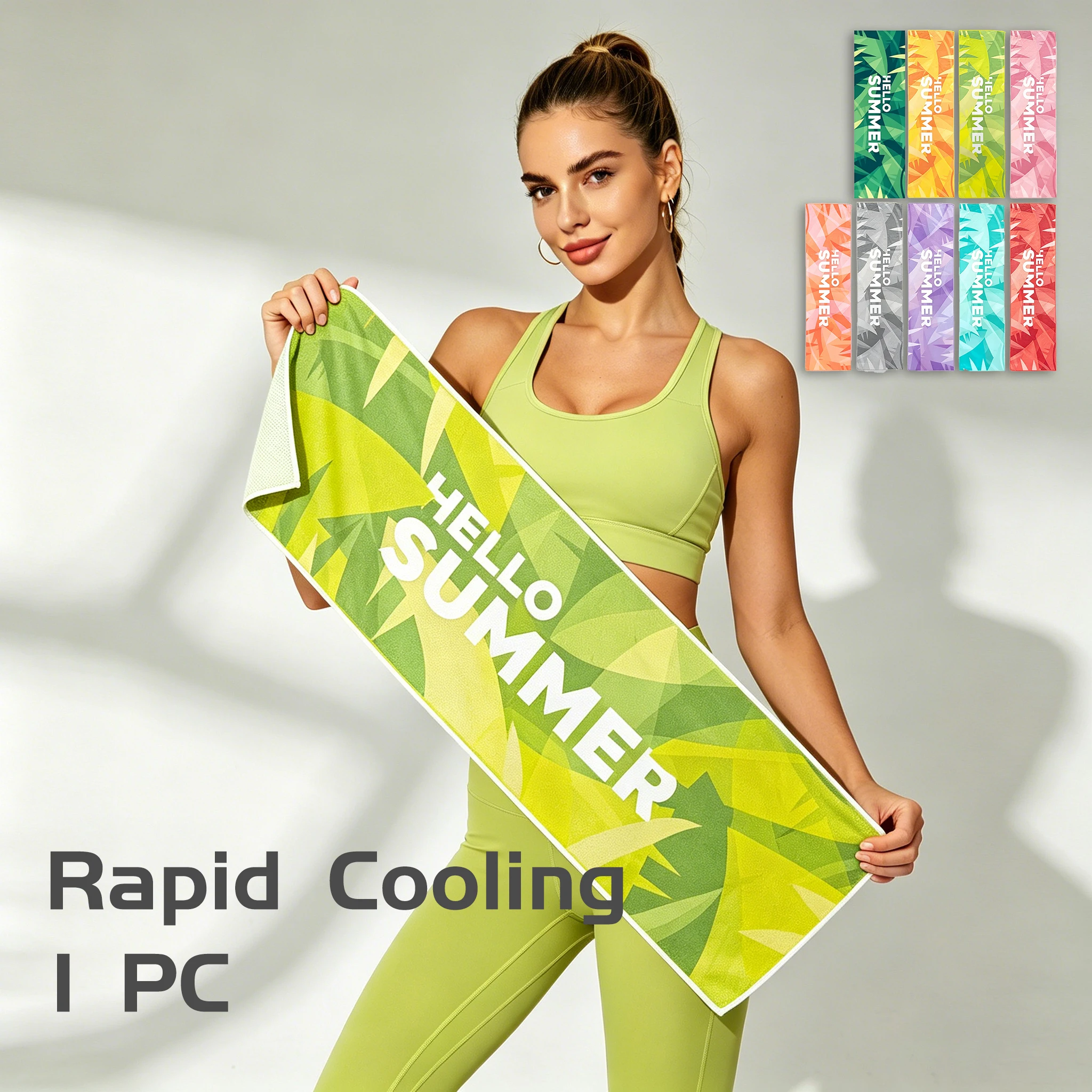 Printed Cooling Towel 30x100cm Ice Towel Quick Dry Sweat Wicking Neck Gaiter Face Scarf for Running Motorcycle Dust Protection