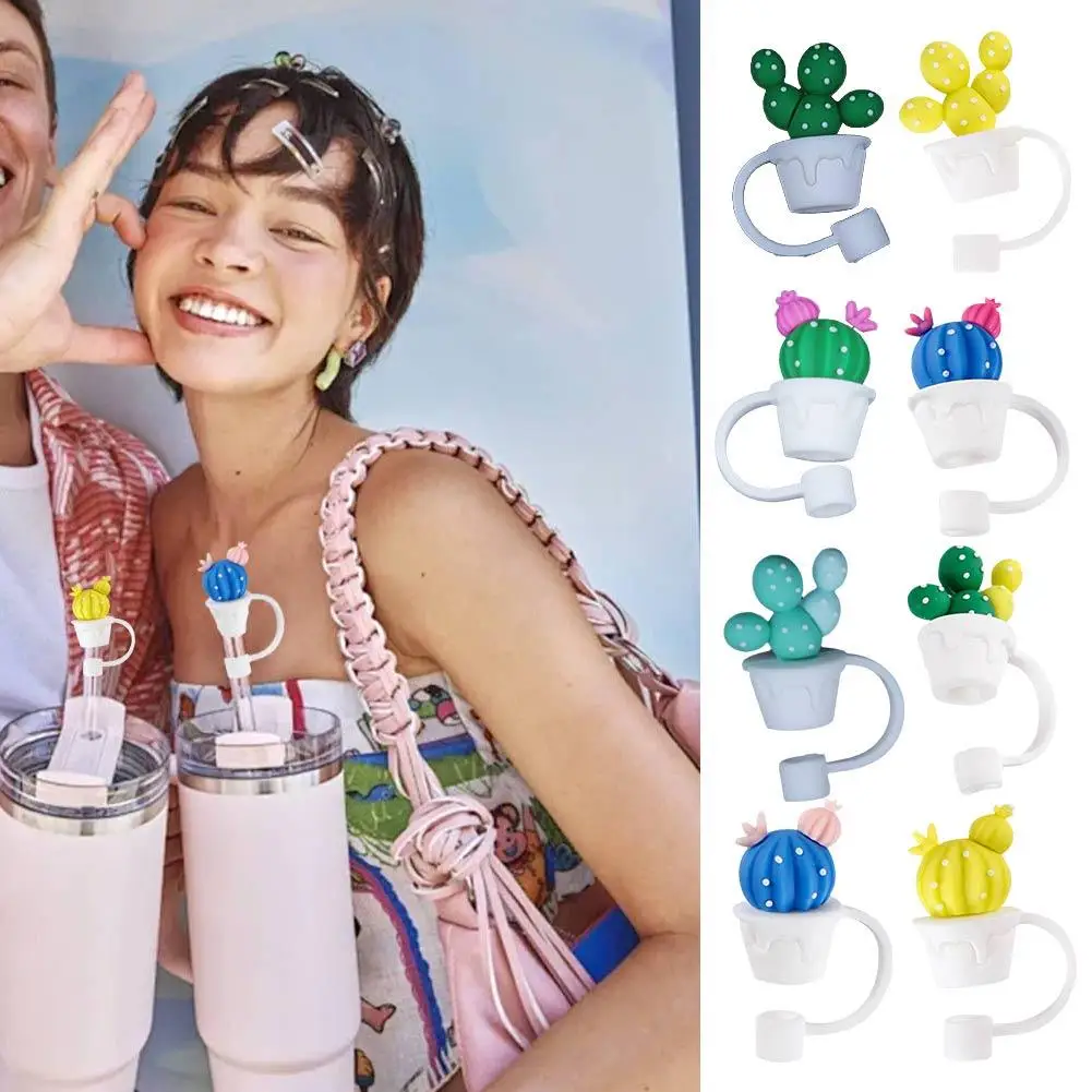 

Creative Cartoon Silicone Cap Reusable Drinking Dust Tip Accessories Kitchen Cup Proof Cup Accessory Cap Glass Straw H0J2