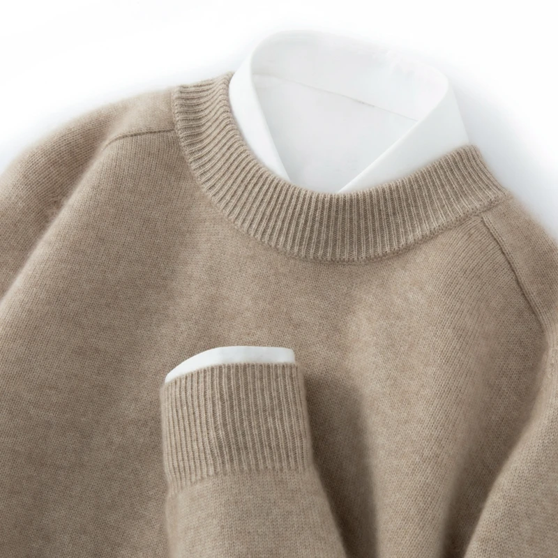 

MVLYFLRT Men's 100% Cashmere Thick Semi High Neck Pullover Sweater Warm Knitted Autumn Winter Clothing