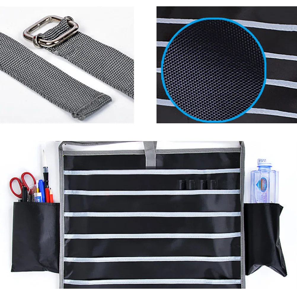 مكتب معلق المنظم حقيبة سعة كبيرة أكسفورد النسيج جيوب تخزين لملفات الكتب زجاجة ماء أقلام حامل القرطاسية