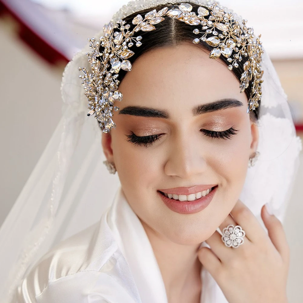 

DZ073 Bridal Jewelry Set Women Hair Accessories Bridal Hair Ornaments Crystal Bride Headwear Party Headpiece GiftHead Jewelry