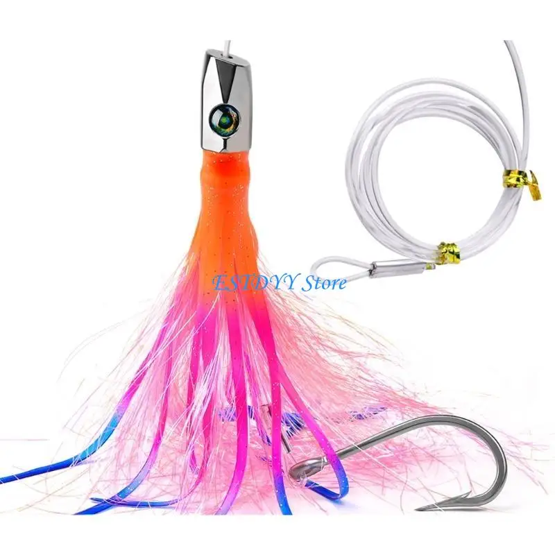 G6DE Fishing Lures Saltwater Octopuses Fishing Lures Metal Jig Head Skirts Lures