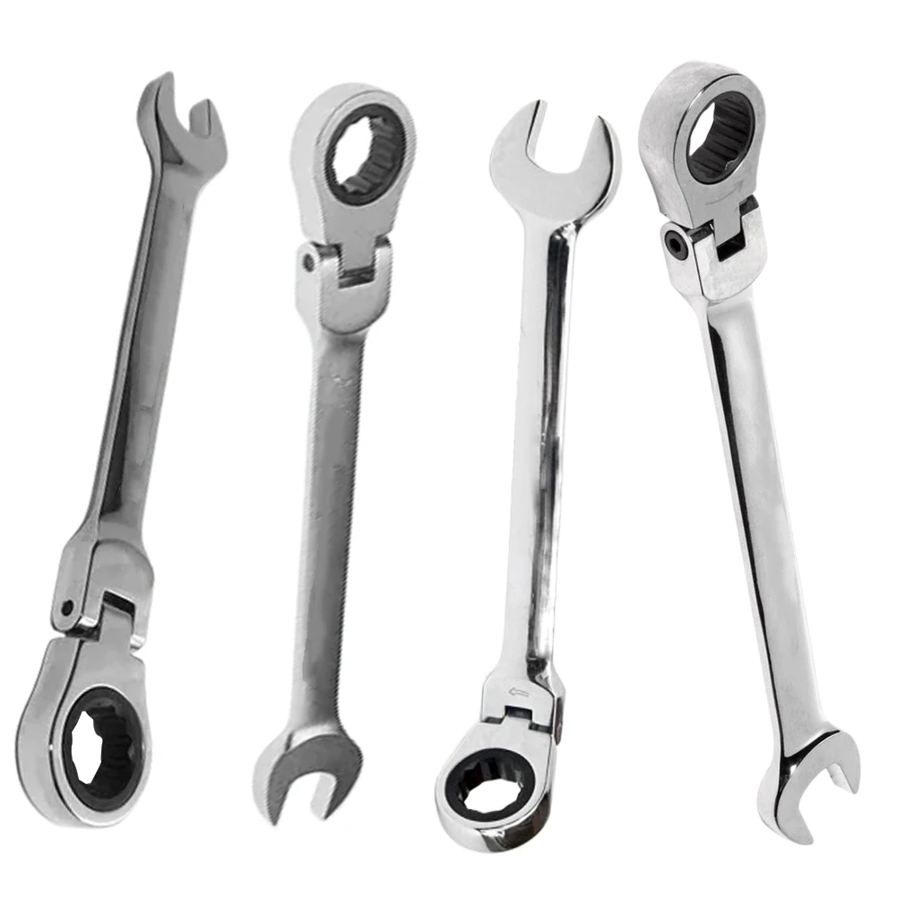 

15Pcs Hex Head Wrench Adjustable Ratchet Wrench Kit Chrome Vanadium Steel Ratcheting Spanner Set Car Repair Hand Tools