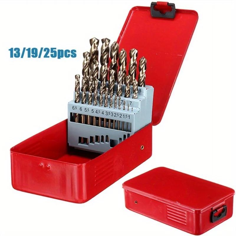 

1 Set Twist Drill Bit Set of Drills for Hole Punch HSS Titanium Coated Hard Carbide Drilling Woodworking Tools Bits