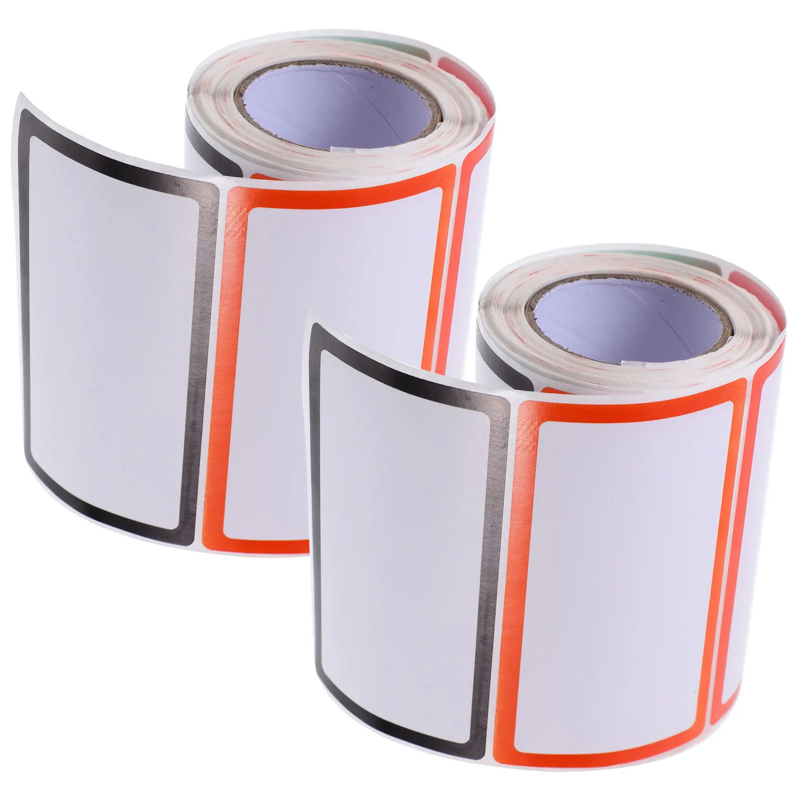 2 لفات ملصقات تسمية اسم فارغة ملصقات ملونة ذاتية اللصق لتنظيم المكاتب المنزلية علامات الاسم تصنيف لزج