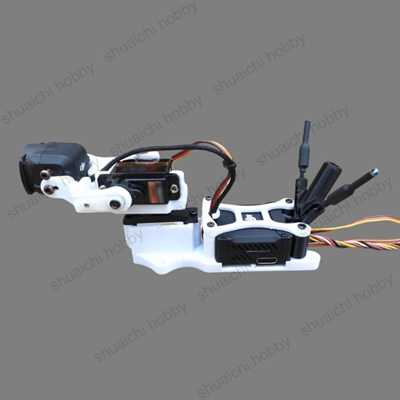 1Set DJI O3 Air Unit Servo Gimbal Bracket FPV Head Tracking Pan Tilt Optional Steering Gear for Stabilization Aerial Photography
