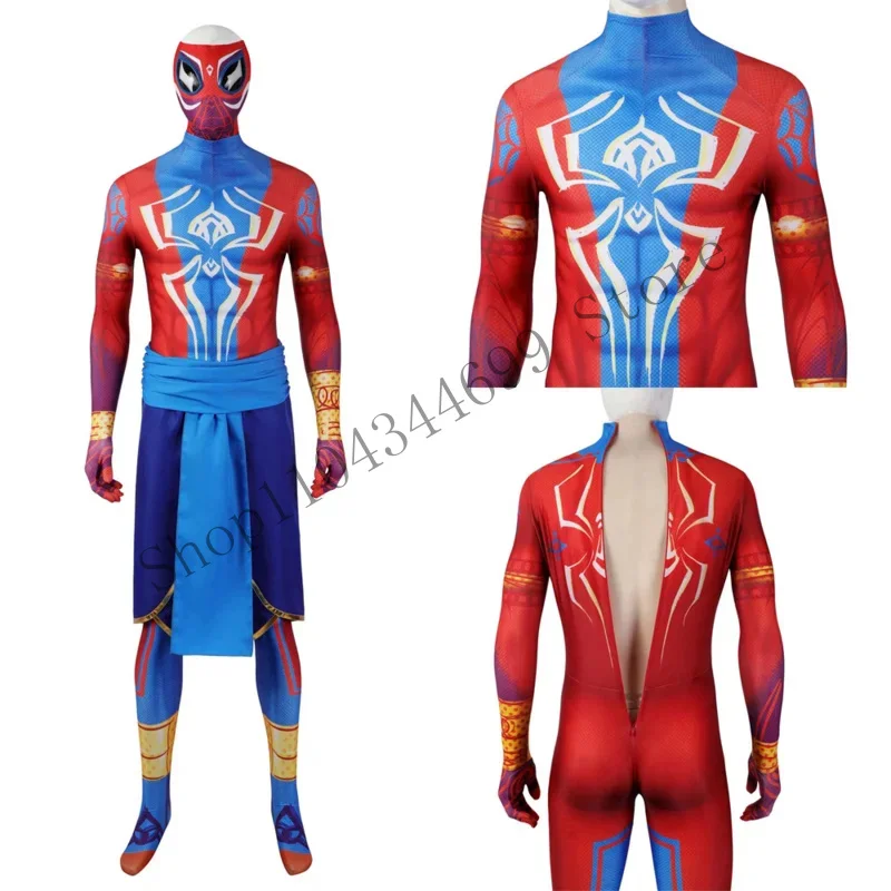 India Pavitr Prabhakar Cosplay Zentai Spider Costume For Men Jumpsuit Bodysuit Across Verse Halloween Carnival Party Role Play C