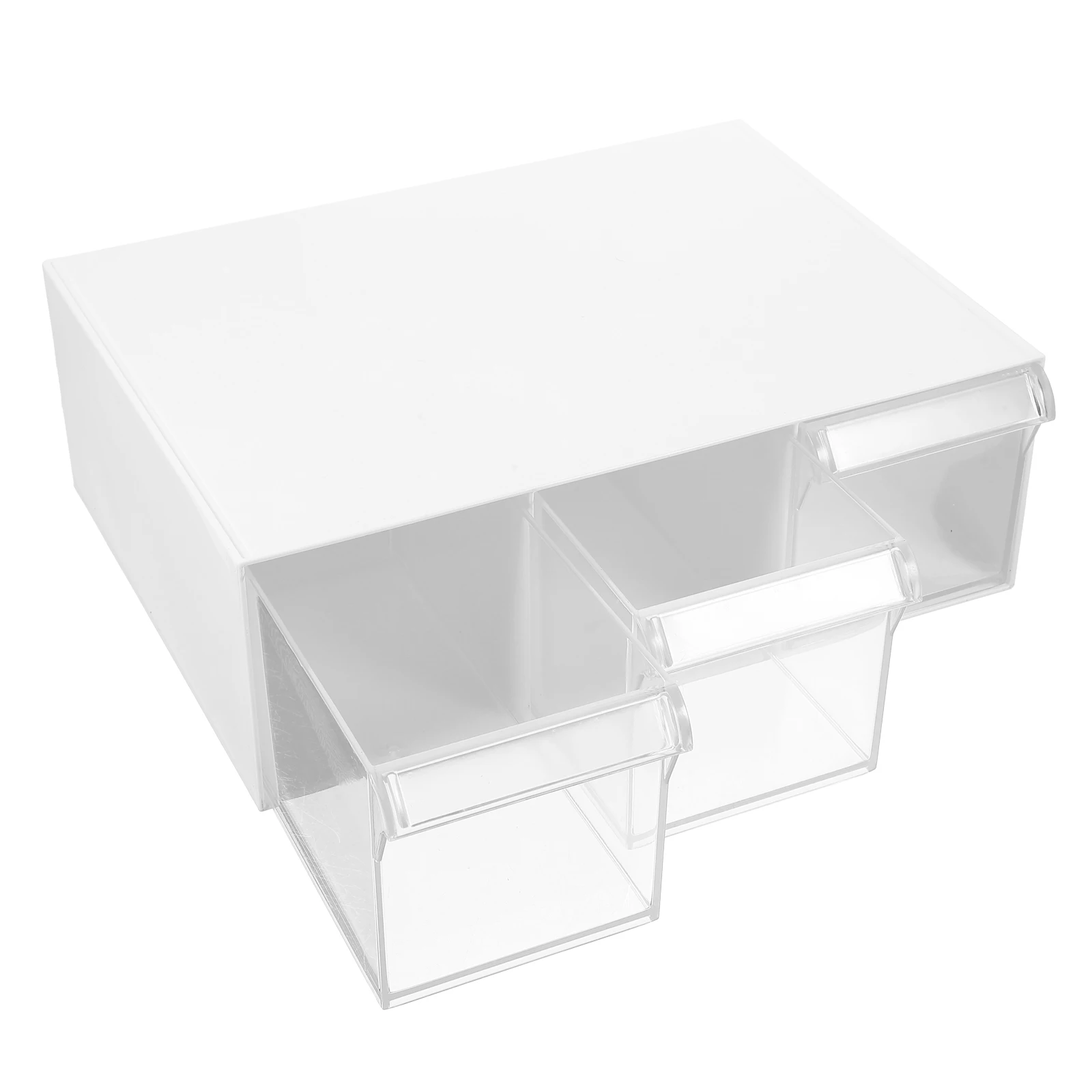 

Modern Transparent Desk Drawer Organizer With Three Drawers Ideal For Office Makeup Tool Storage And Document Organization