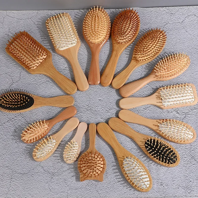 Portable Wood Comb Professional Air Cushion Hair Loss Massage Brush Hairbrush Comb Scalp Hair Care Healthy Bamboo Comb