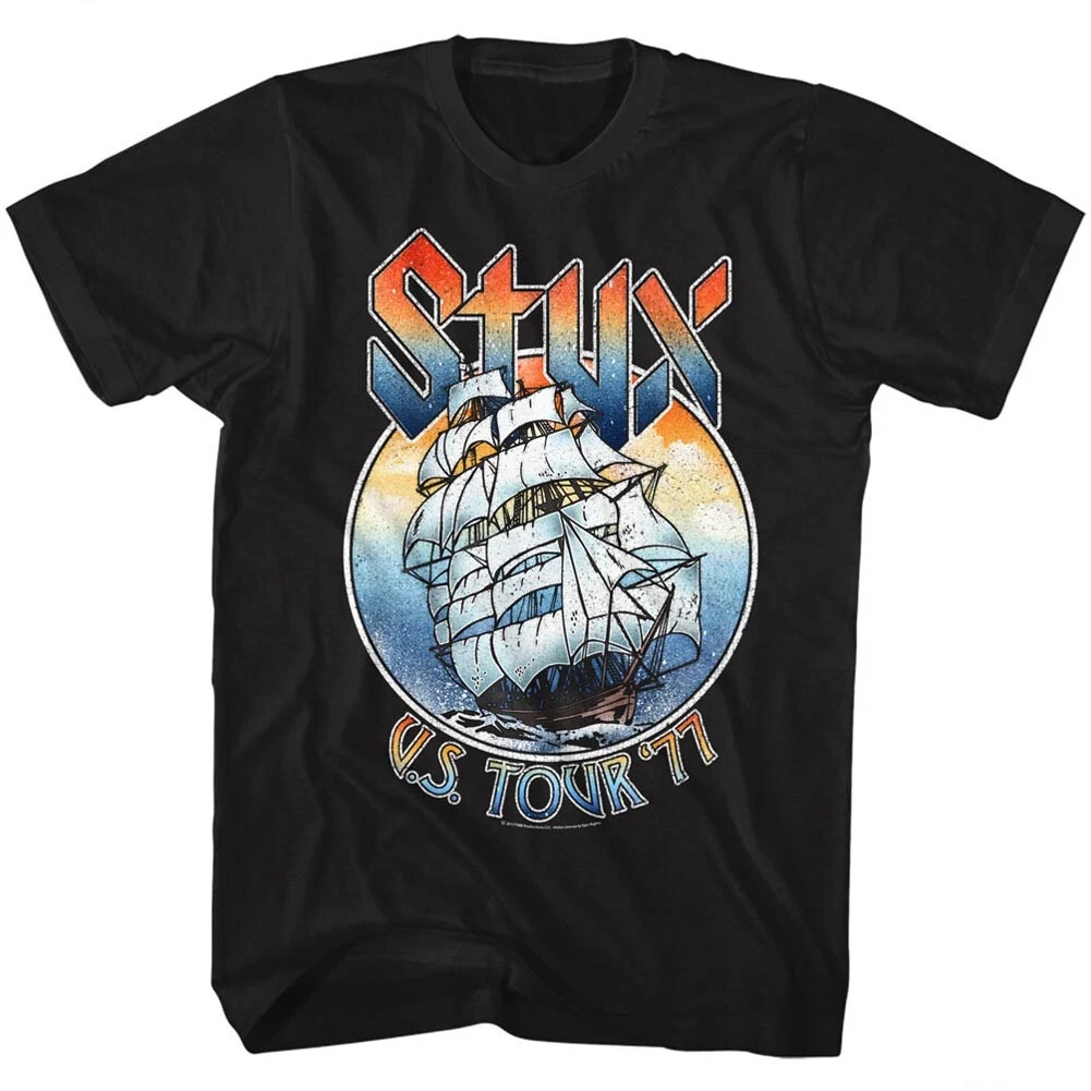 Rare Styx Band Graphic Cotton T-shirt Unisex Summer Short Sleeve Fashion Brand Tee Luxury Casual Vintage Tees