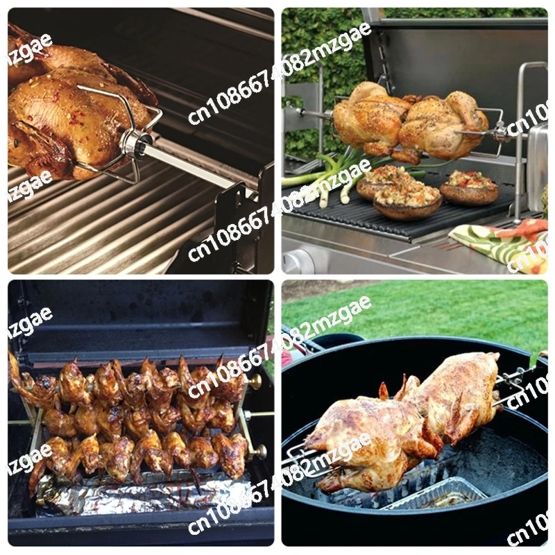 

Stainless Steel Automatic BBQ Rotisserie with Motor for Grilling Chicken and Steak, Wholesale for EU UK US AU Market