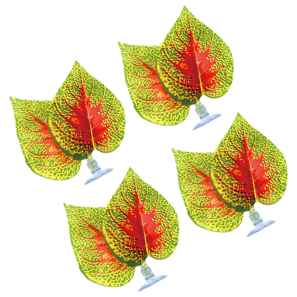 

4Pcs Purple Perilla Leaf Decor Simulation Reptile Plants for Terrarium Lizard Box Fish Tank Habitat Ornament Lifelike Artificial
