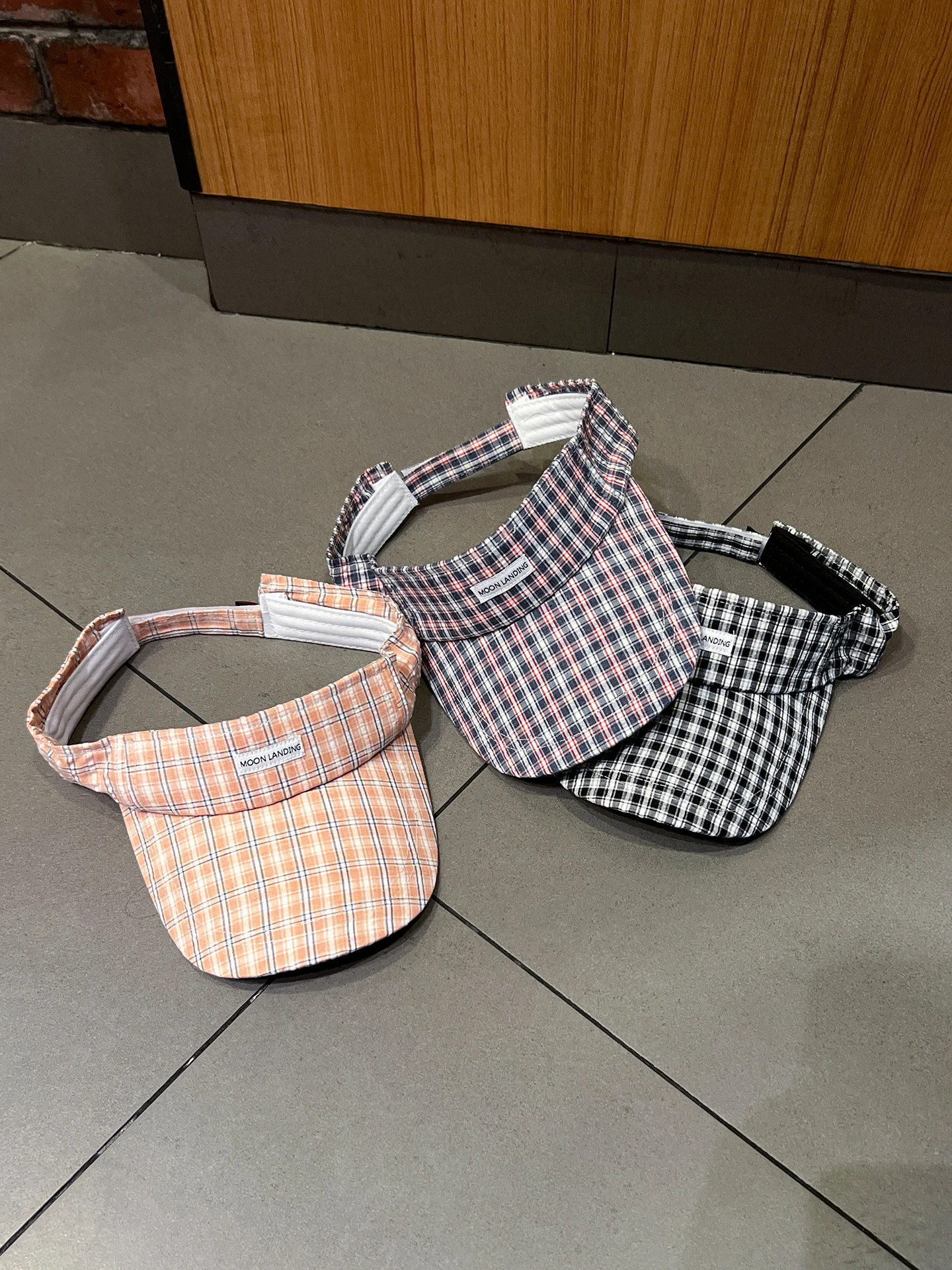 

Plaid empty top hat men's and women's simple and versatile cap summer sun hat