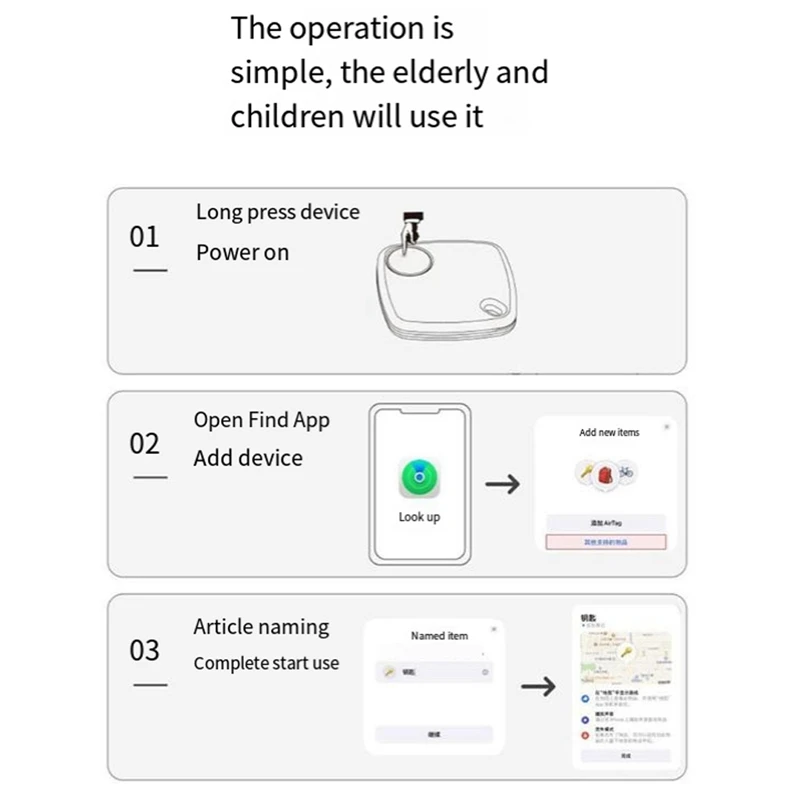 Bluetooth Mini GPS Locator Anti-Lost Alarm For Key Wallet Suitcase Luggage Pet Finder Works With For Apple Find My