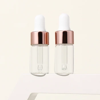 2 ชิ้น 3 มิลลิลิตร Clear/Frosted/สีแดง Emtpy Glass Dropper ขวด Mini Dropper ขวดสําหรับเดินทางน้ํามันหอมระเหย DIY เครื่องสําอางค์ Liquid