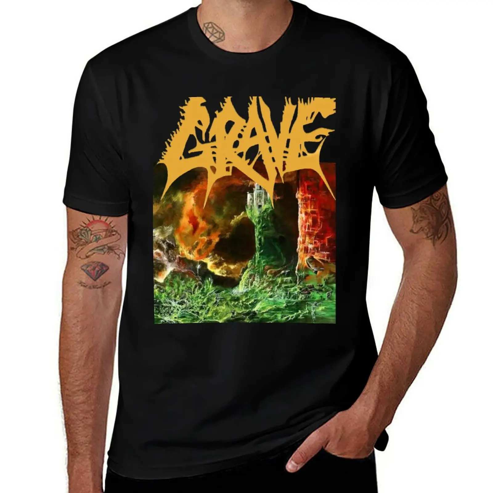 

Grave Into the Grave T-Shirt cotton tshirt 100% graphic t shirts for man man graphic t shirt T-Shirt