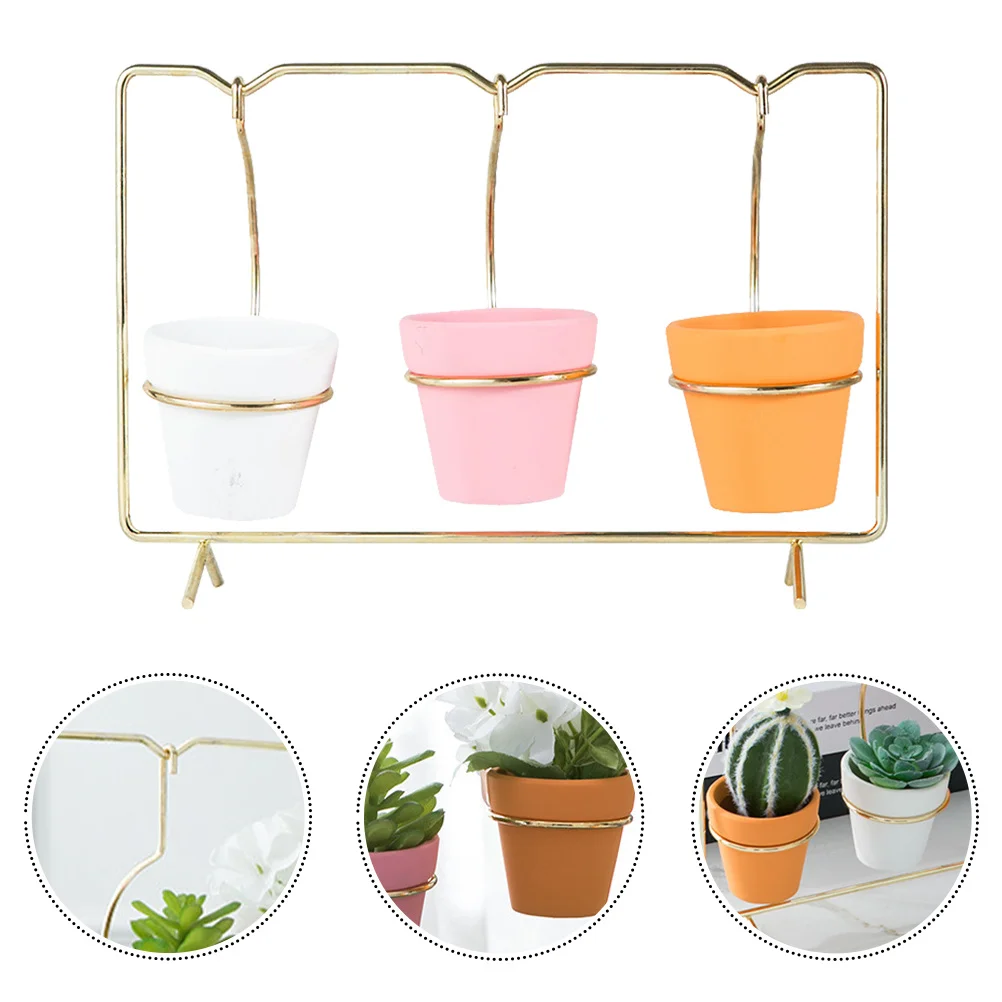 

Iron Art Hanging Planter Decorative Flowerpot Stand for Home Office Balcony Living Room Indoor Plant Holder Garden Decor
