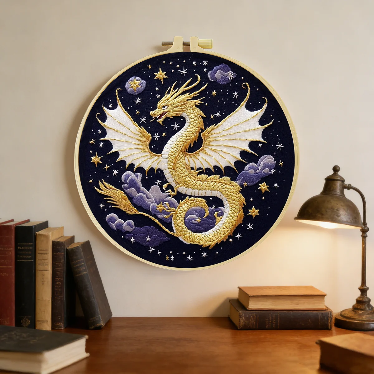 1 Stück 20X20CM/15X15CM 7,87/6,3 Zoll Drachen-Stickerei-Starter-Kit DIY-Kit DIY-Stickerei-Set Handarbeiten Heimdekoration Nadelkunst – Detail 1