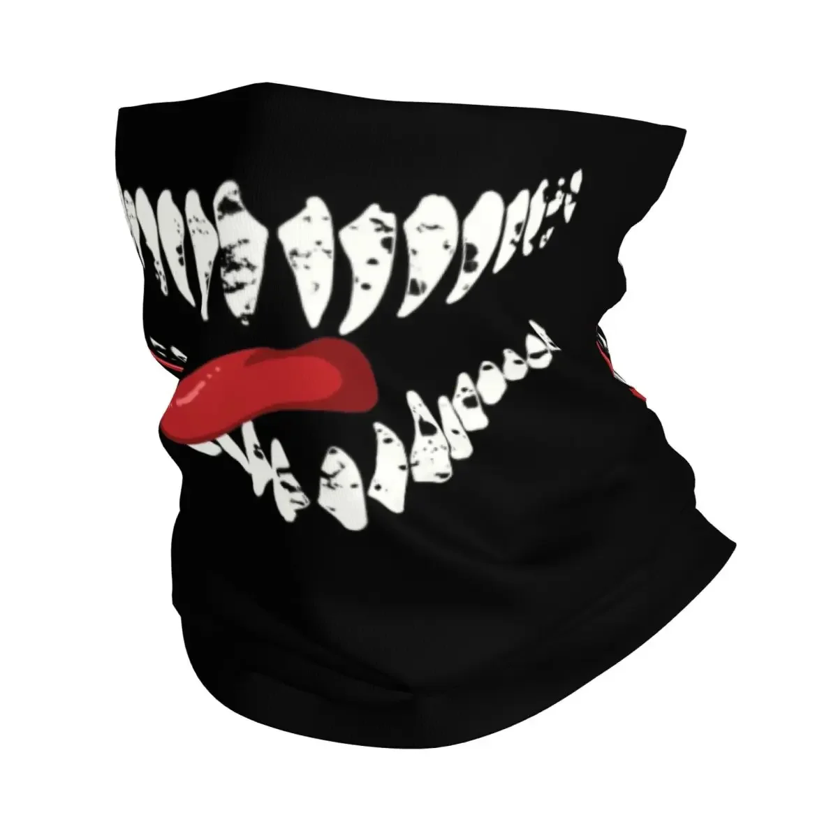 Alien Monster Villain Teeth Neck Gaiter Men Women UV Protection Winter Venom Demon Halloween Cosplay Bandana Scarf for Ski