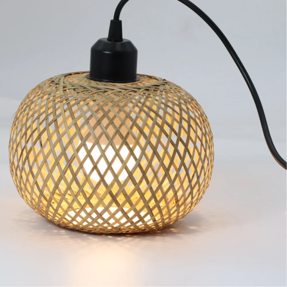 Imagem -06 - Clássico Bambu Lustre Lustre Lustre Pendurado Lâmpada Teto Handmade Rattan Pingente Luminária Tecelagem Casa Sala de Estar Decoração